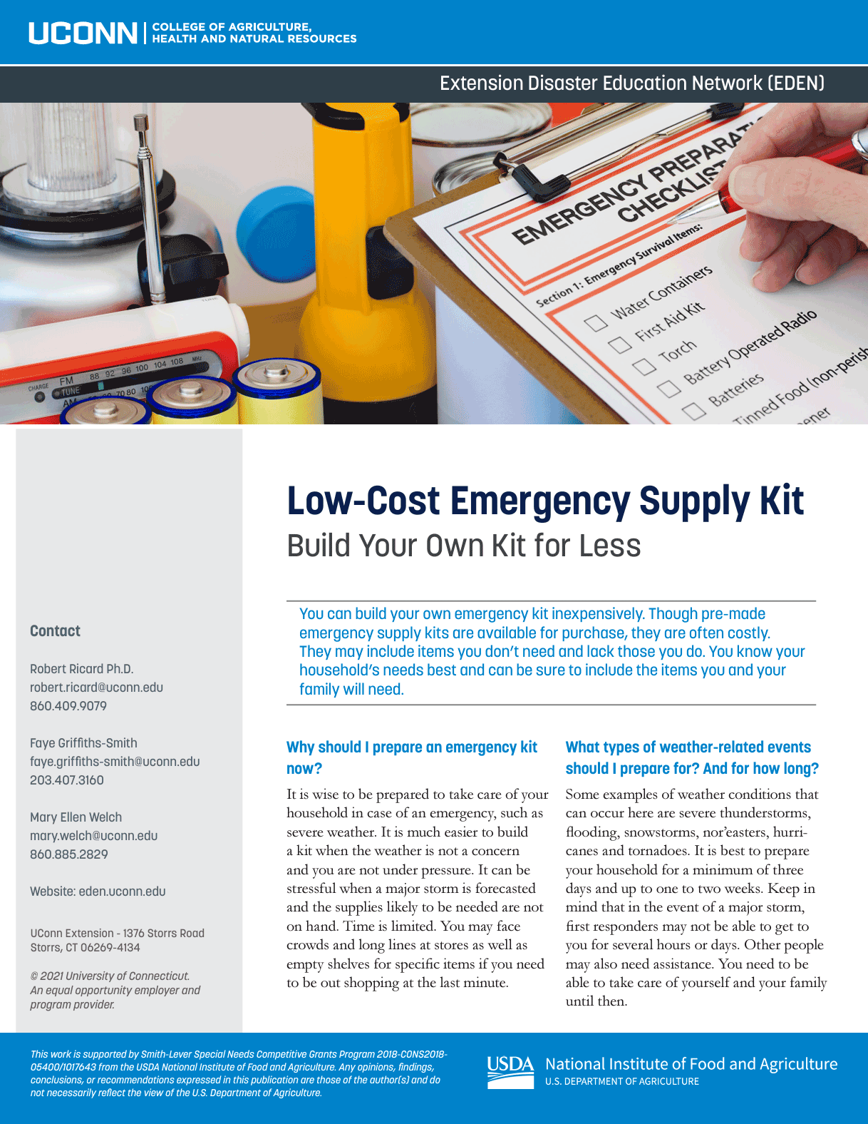 visual of the emergency checklist publication